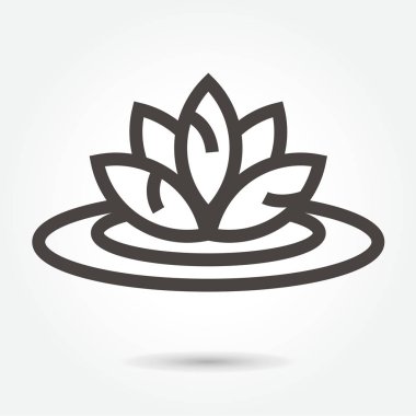Lotus beyaz arka plan üzerinde simge vektör çiçek