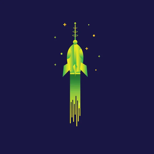 Lanzamiento de cohetes espaciales gradación de color. símbolo de signo para la web, moderno — Vector de stock