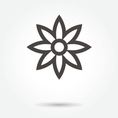 çiçek simgesi. tasarlamak vektör imzala. resimde. Beyaz backgrou