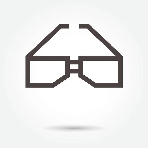 Icona occhiali 3D. segno vettore di progettazione. illustrazione. sul dorso bianco — Vettoriale Stock
