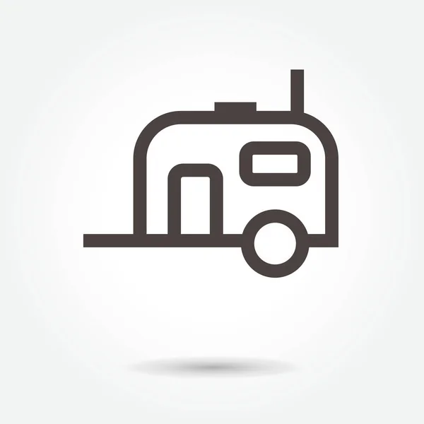 Camping aanhangwagen pictogram. teken ontwerpen vector. illustratie. op wit — Stockvector