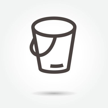 araç kova simgesini, modern tasarım web öğesi beyaz arka plan üzerinde.