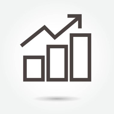 Beyaz arka plan üzerinde grafik satırı simgesi