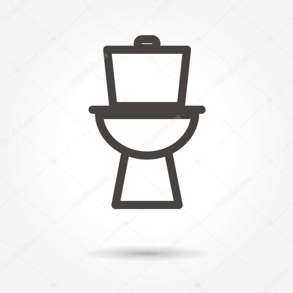 flush toilet icon vector on white background