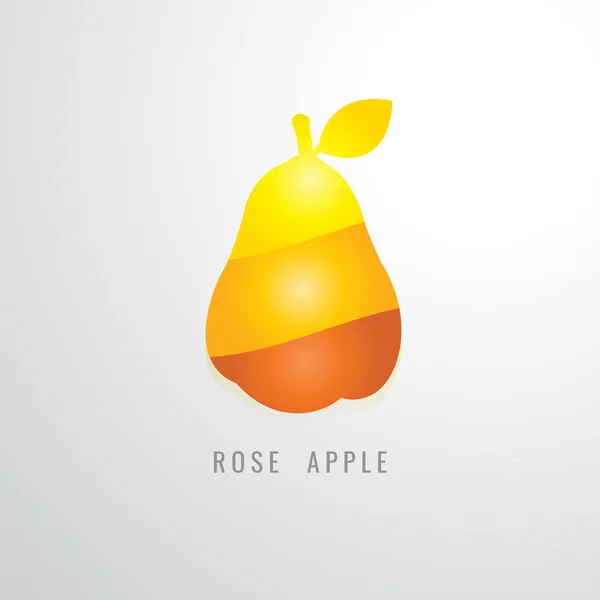 Rosenapfelfruchtfarbstufung gelb. Orange. rot. modernes Design — Stockvektor
