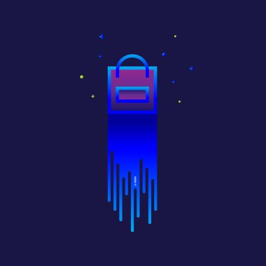 Alışveriş çantası renk degradesi. işareti simgesi Web, modern tasarım