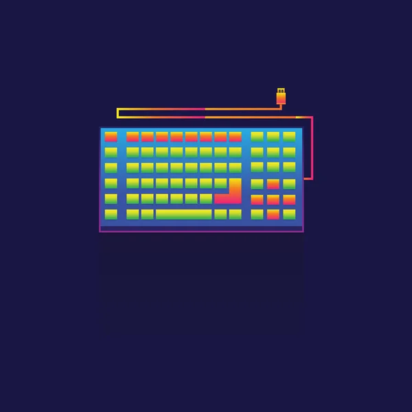 O ícone do teclado, ilustração vetorial. Estilo de design plano em blu — Vetor de Stock