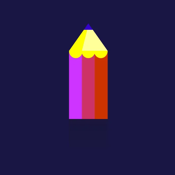 Ceruza ikonra, vektoros illusztráció. Lapos kivitel stílus a kék vissza — Stock Vector