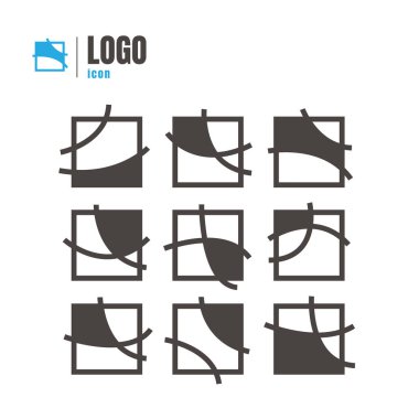 logo Icons set. vektör. Beyaz arka plan üzerinde. logosunu görmeniz gerekir. sembolü. Geome