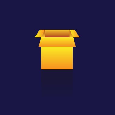 kutusu simgesi. Tasarım öğeleri. Mavi bacjground üzerinde. logosunu görmeniz gerekir. sembol