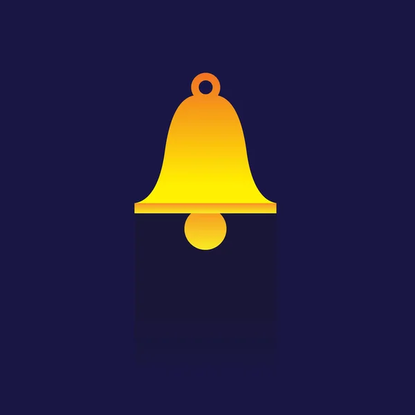 Belpictogram met lange schaduw. Platte ontwerpstijl. Ronde pictogram. Bell — Stockvector