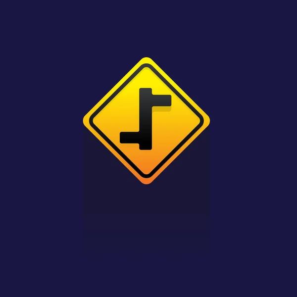 Signs.Traffic Routering en waarschuwing. op blauwe achtergrond. vector. logboek — Stockvector