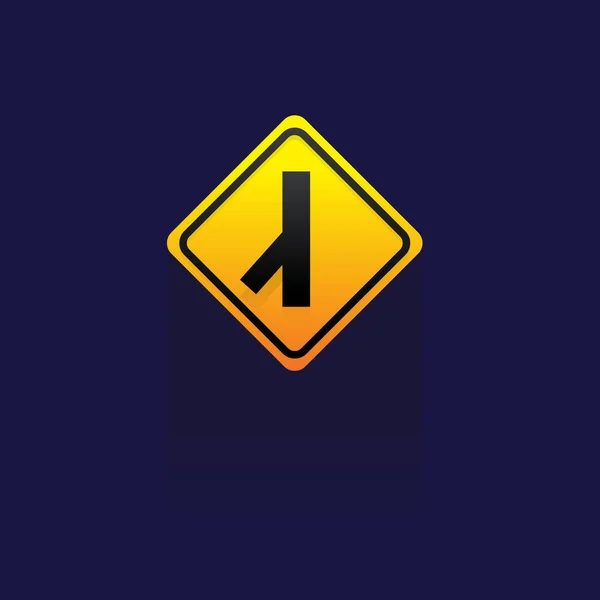 Дорога знак осторожности на синем фоне. вектор. логотип. иконка. символ — стоковый вектор