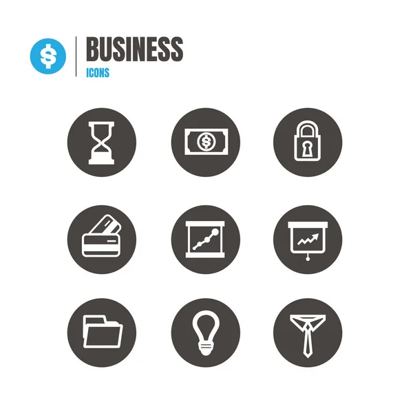 Business-Icon gesetzt. Illustrationsvektor. Symbol auf weißem Hintergrund — Stockvektor