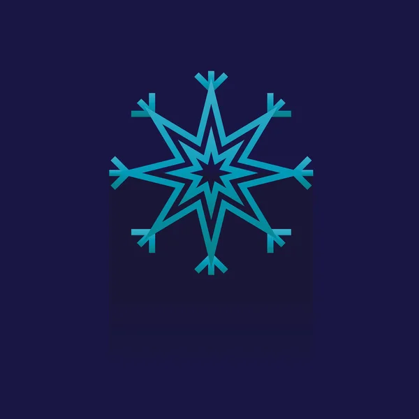 Ikona śnieżynki na niebieskim tle — Wektor stockowy