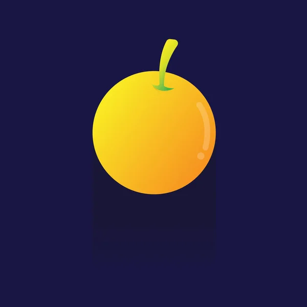 Orangefarbenes Symbol. auf blauem Hintergrund. Symbol. -Logo. Früchte — Stockvektor
