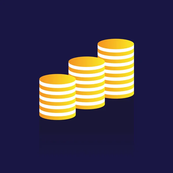 Coins Icon. vector. illustration. Money Design on blue backgroun — Stock Vector