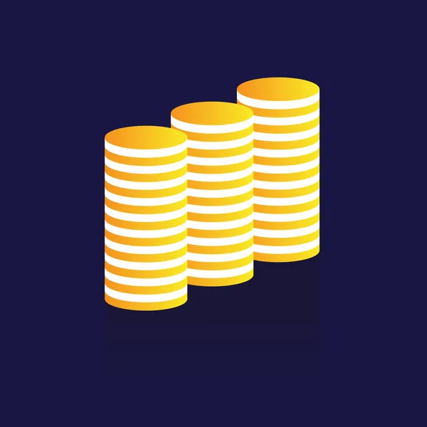 Münzen-Symbol. Vektor. Illustration. Geld-Design auf blauem Hintergrund — Stockvektor