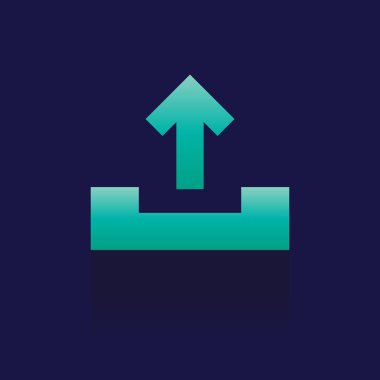 düz tasarım modern simgesi web ve mobi için uzun gölge ile upload