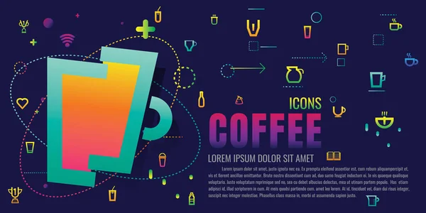 Ikonen. kaffekopp. modern design. vektorillustration färgglada på — Stock vektor