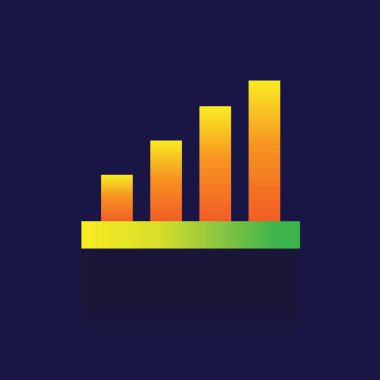 simge renkli çubuk grafik grafik. İş illüstrasyon izole si