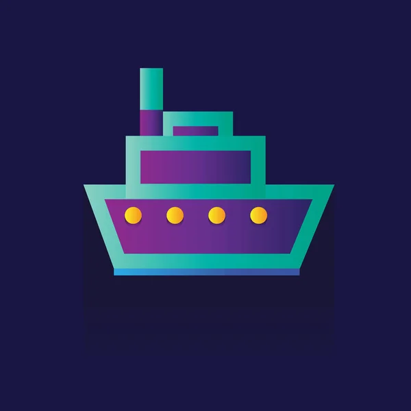 Ship vector icon on blue background. logo. Symbols — Stock Vector