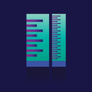 Cetvel simgesi. mavi arka plan üzerinde. vektör çizim. logosunu görmeniz gerekir. İşaret