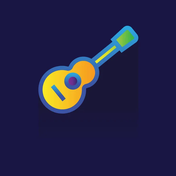 Akustinen kitaraikoni. Vektorikuvitus. väri. logo. symboli . — vektorikuva