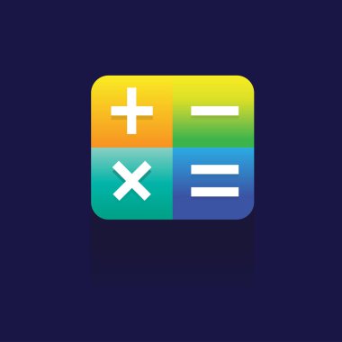 Hesap makinesi simge. logosunu görmeniz gerekir. Sembolleri. Web. vektör çizim. EPS 10