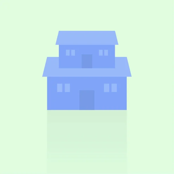 Εικονίδιο κτηρίου σε μπλε φόντο — Διανυσματικό Αρχείο