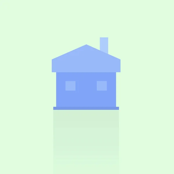 Icône de bâtiment sur fond bleu — Image vectorielle