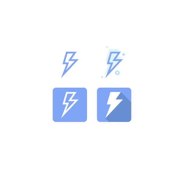Bolt. blue icon on white background. logo. web. Symbols. vector — Stock Vector