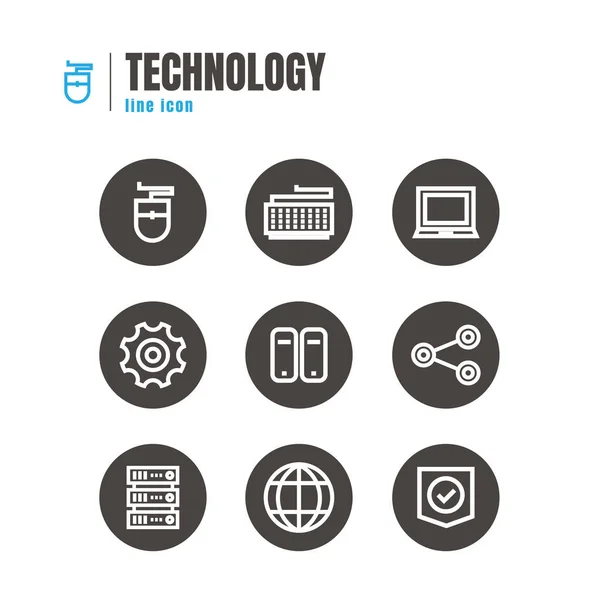 Icônes technologiques réglées. sur fond blanc. web. logo. vecteur ill — Image vectorielle