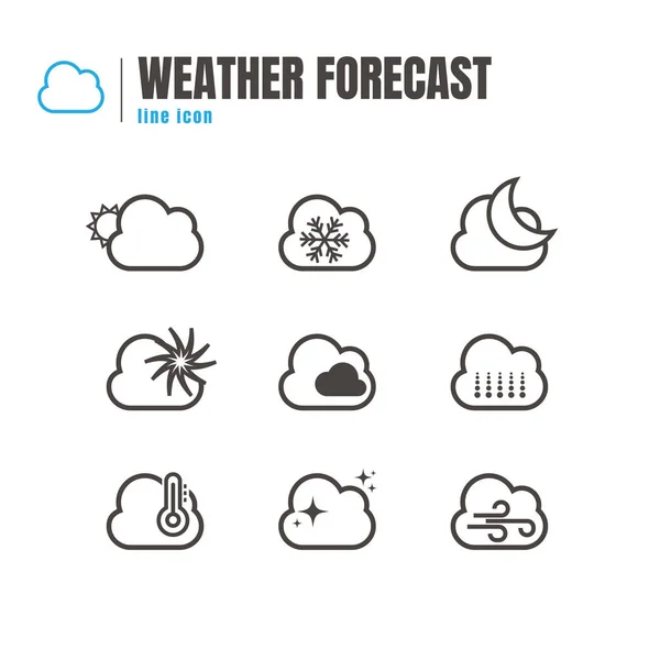 Набор погодных икон. на белом фоне. web. логотип. векторная иллюзия — стоковый вектор