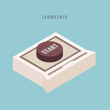 izometrik. Bilgisayar başlangıç. başlangıç noktası. vektör çizim