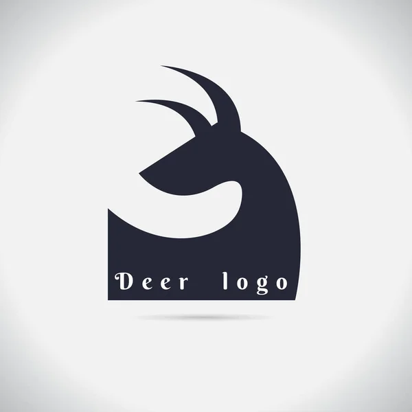 Illustration vectorielle logo cerf noir. sur fond blanc — Image vectorielle