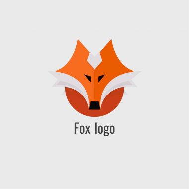 Sayfa fox turuncu logo. modern beyaz arka plan üzerinde
