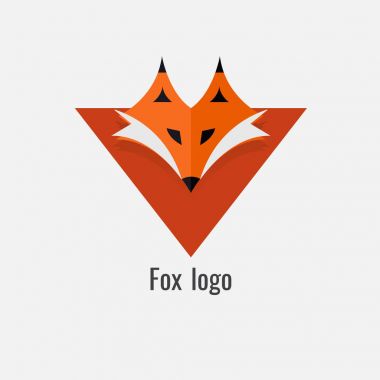 Sayfa fox turuncu logo. modern beyaz arka plan üzerinde