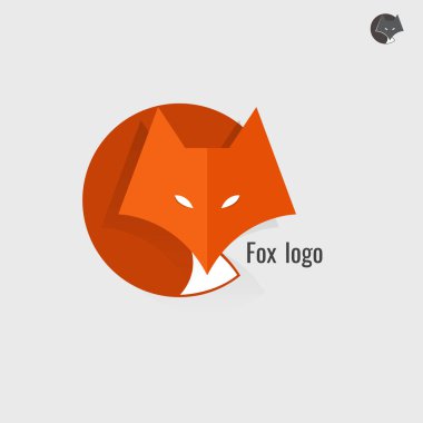 Fox turuncu logo. modern beyaz arka plan üzerinde
