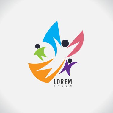 Beyaz zemin üzerinde bir insan tasarım vektör görüntüsü. Spor, logo