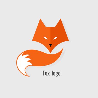 Fox turuncu logo. modern beyaz arka plan üzerinde