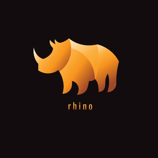 Nashorn-Farbverlauf orange auf dunklem Hintergrund. -Logo. Symbol. Vektor — Stockvektor
