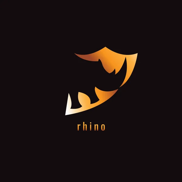 Rhino Gradient Orange sur fond sombre. logo. symbole. vecteur — Image vectorielle