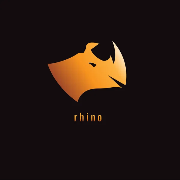 Rhino Gradient Orange sur fond sombre. logo. symbole. vecteur — Image vectorielle