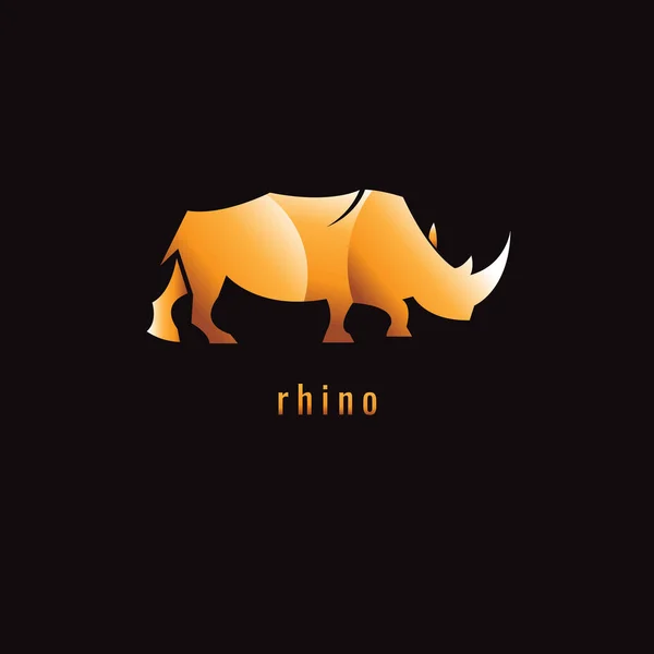 Rhino Gradient Orange sur fond sombre. logo. symbole. vecteur — Image vectorielle