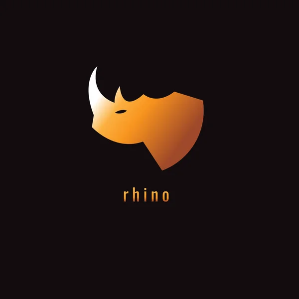 Rhino Gradient Orange sur fond sombre. logo. symbole. vecteur — Image vectorielle