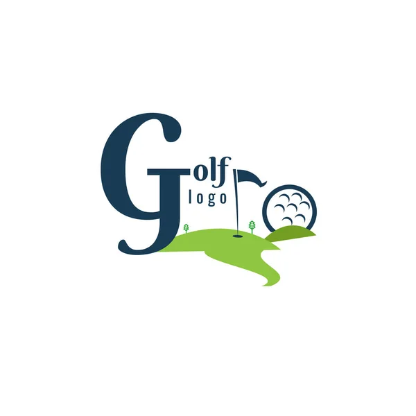 Golf Logo şablonu. Peyzaj tasarımı. vektör. Beyaz arka plan üzerinde