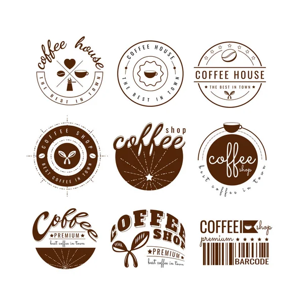 Kaffe-logotypen bruna Design Collection. Frihandsfigur. symbol. Abstrakt. — Stock vektor