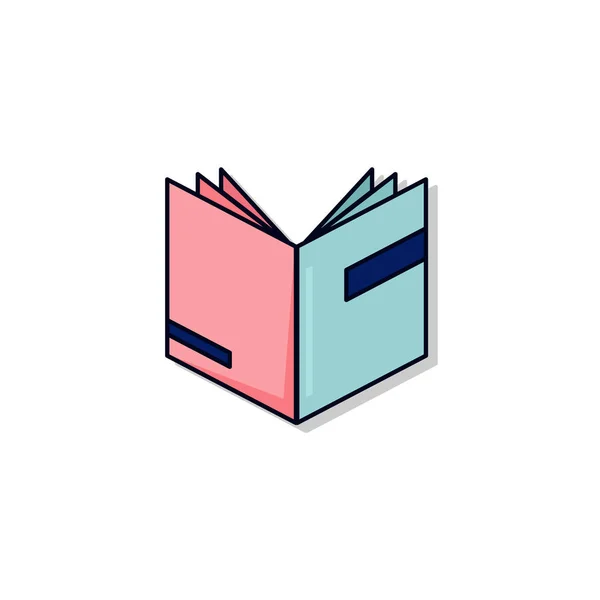 Öppen bok ikon illustration isolerad vektor tecken symbol logotyp på — Stock vektor