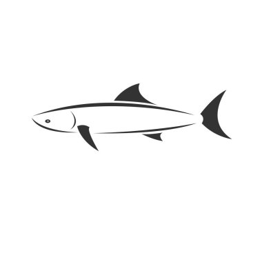 Vektör Yılanbaşlı Balık Siyah. Çizim. Logo. İkonum. Sembol. o